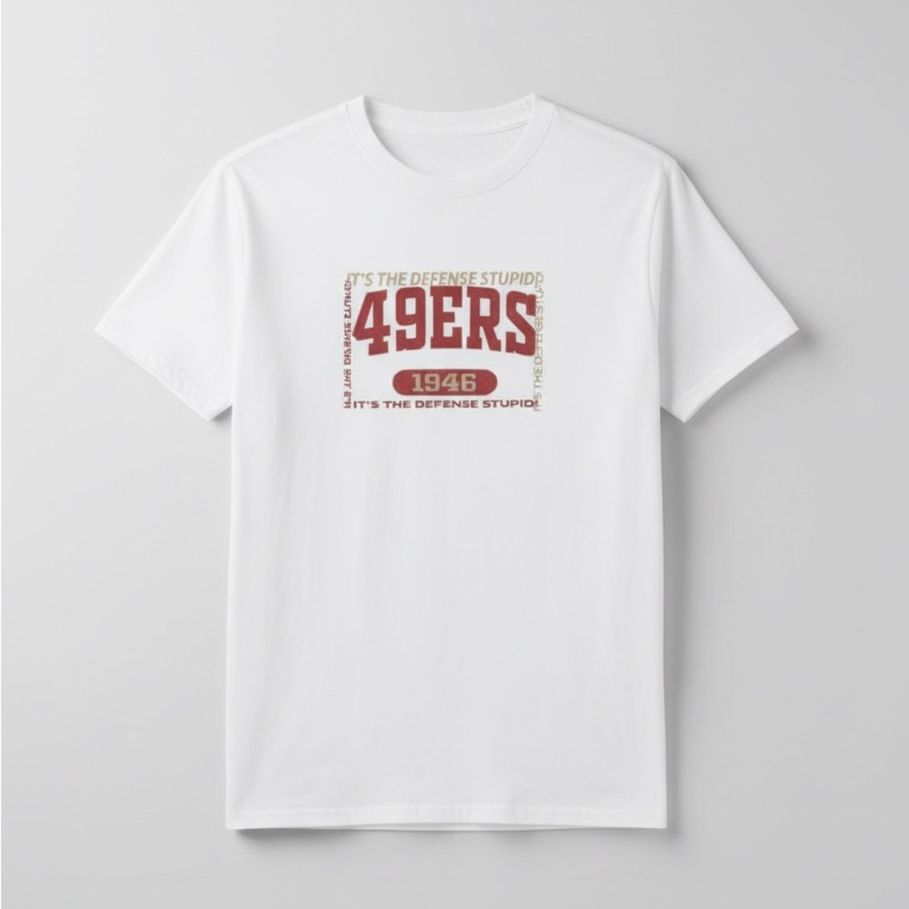 Gildan White 49ERS Graphic Tee